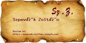 Szpevák Zoltán névjegykártya