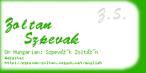 zoltan szpevak business card